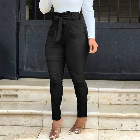 Women Casual Waist Lace-Up Lounge Pants